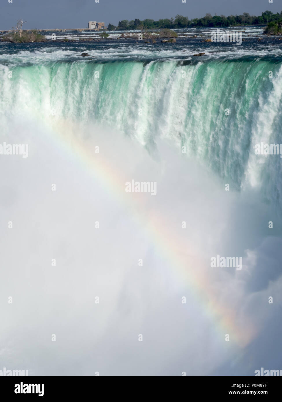 Niagara Horseshoe falls with a rainbow formed by falls Stock Photo Alamy