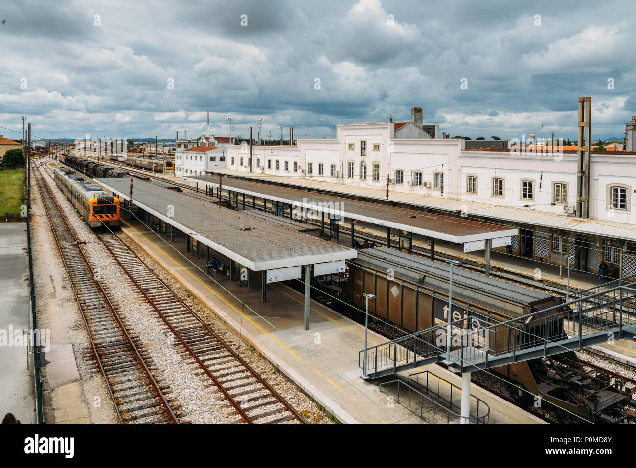 Entroncamento railroad junction in the Santarem district of Portugal. Entroncamento literally means junction in Portuguese Stock Photo