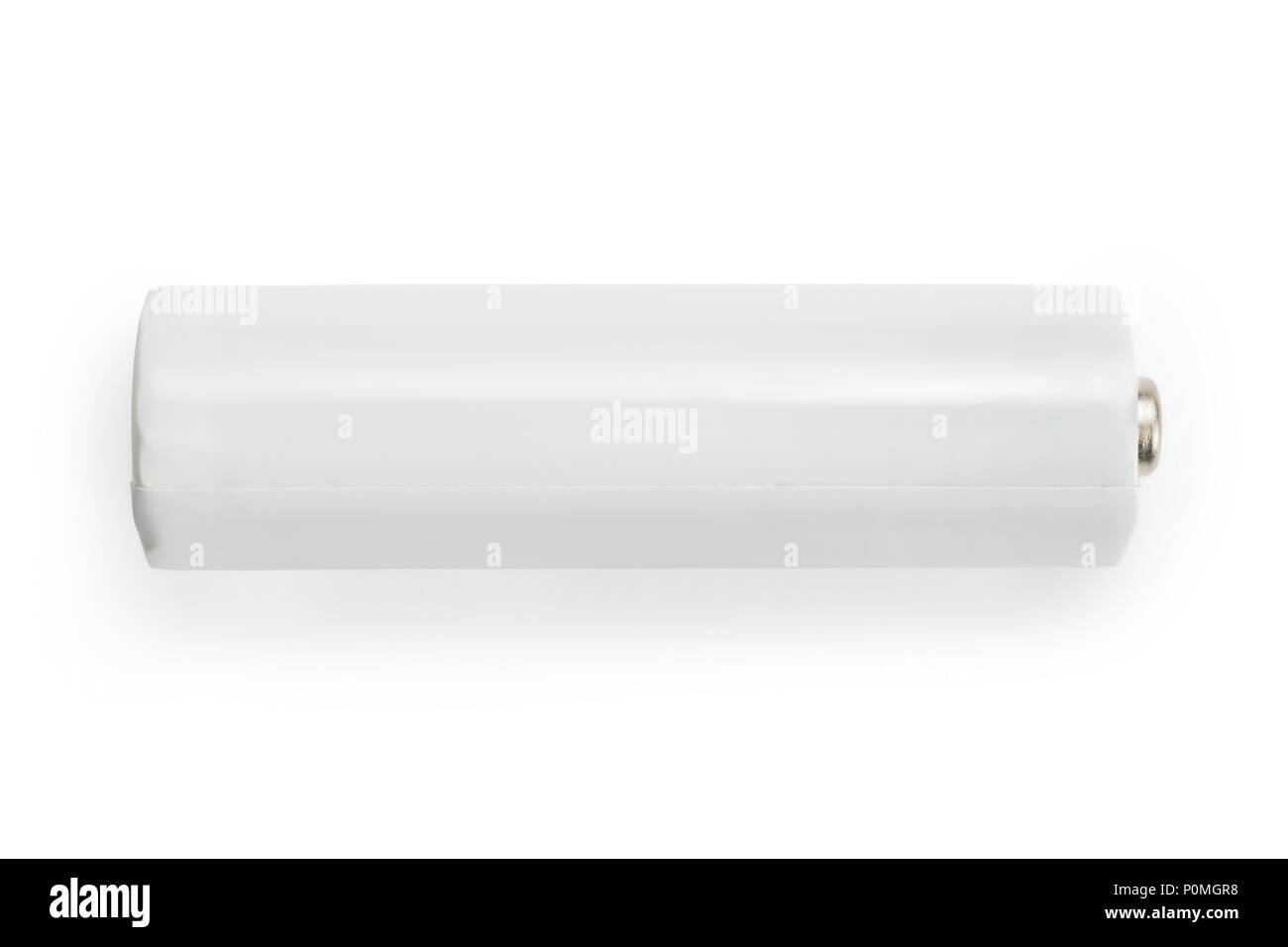 White AA battery with blank case. Isolated on white, clipping path