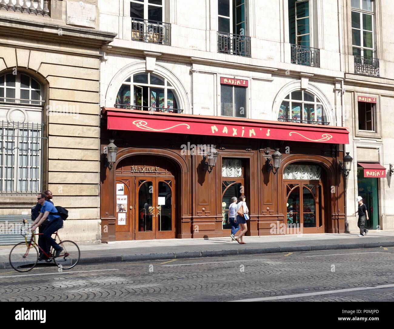 Exterior, front facade, Maxim's gourmet restaurant, Paris, France Stock Photo