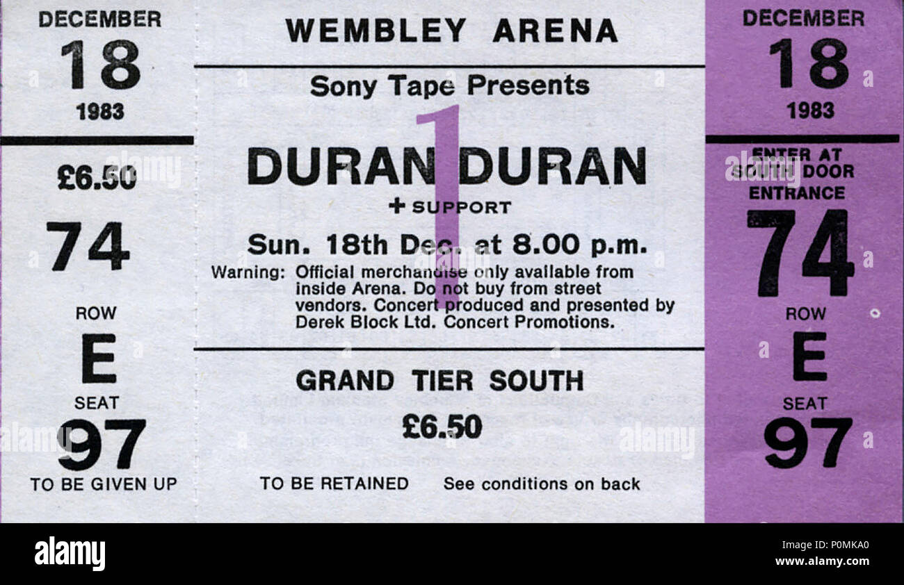 Duran Duran at Wembley Arena 1983 Stock Photo