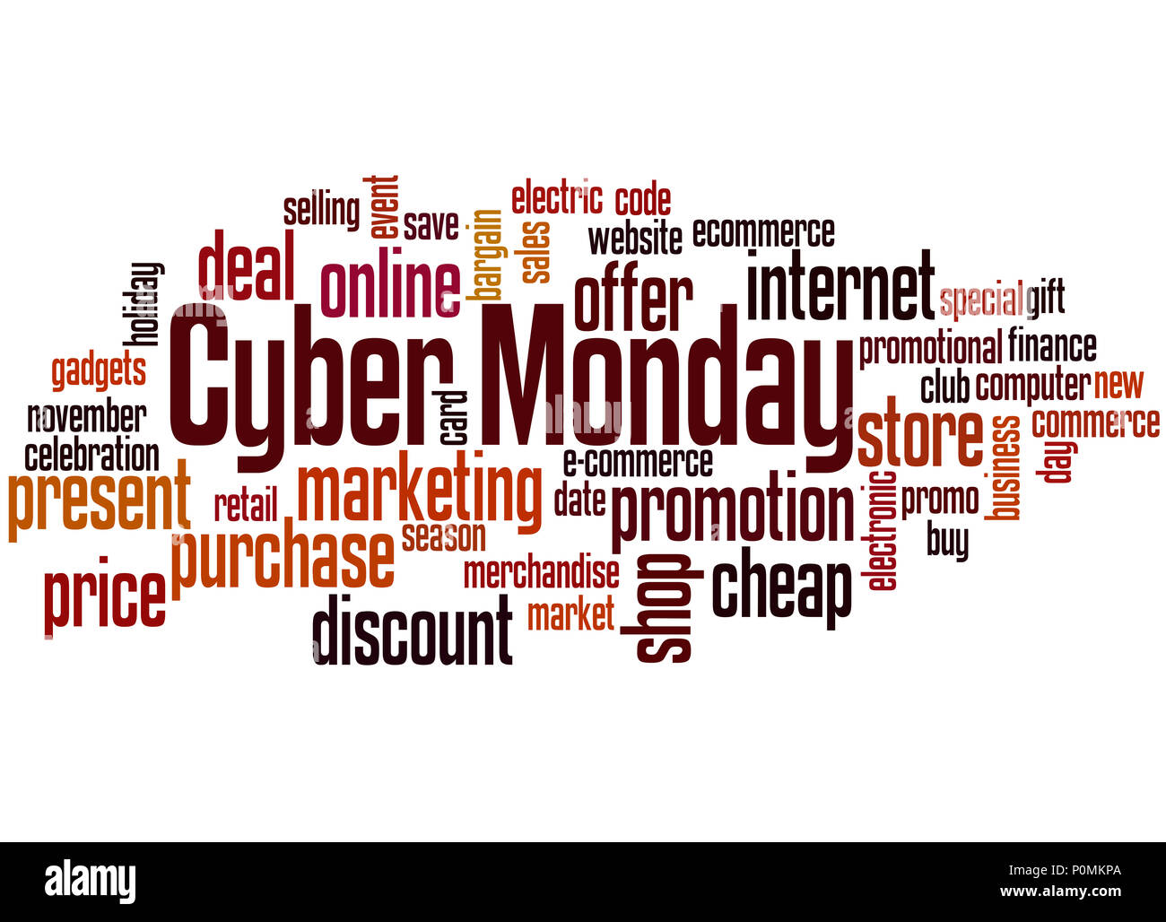 Cyber monday word cloud concept on white background Stock Photo - Alamy