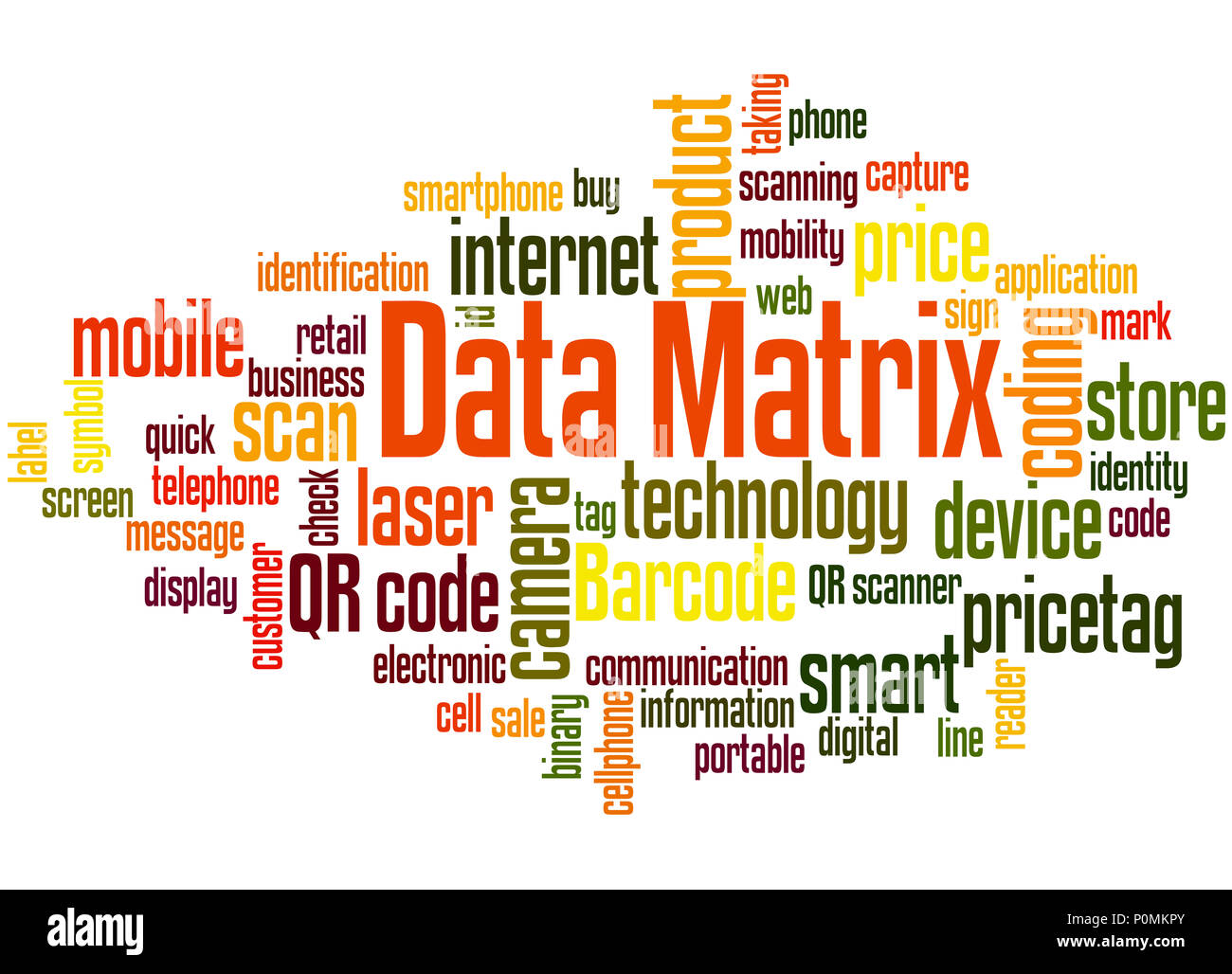 Data Matrix word cloud concept on white background Stock Photo - Alamy