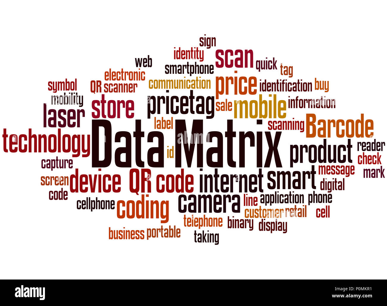 Data Matrix word cloud concept on white background Stock Photo - Alamy