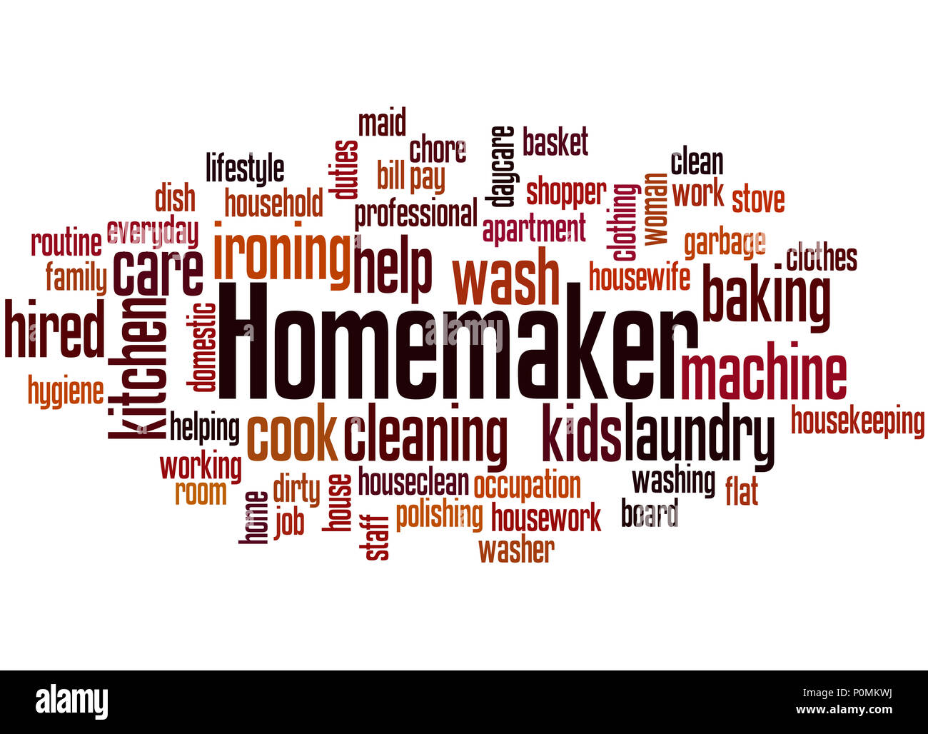 Homemaker word cloud concept on white background Stock Photo Alamy
