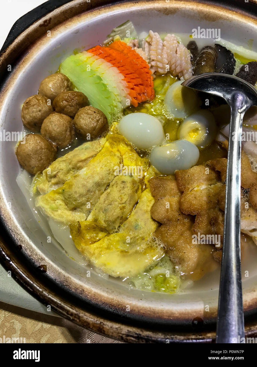Yangzhou, Jiangsu, China.  Eggs, Sea Cucumber, Squid, Mushrooms, Fish. Stock Photo