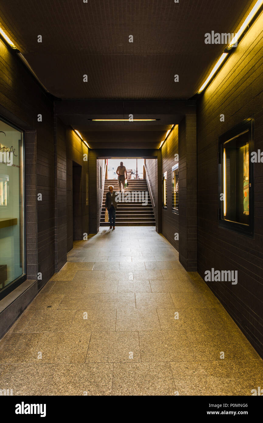 People pass through the underpass, Luxembourg Stock Photo