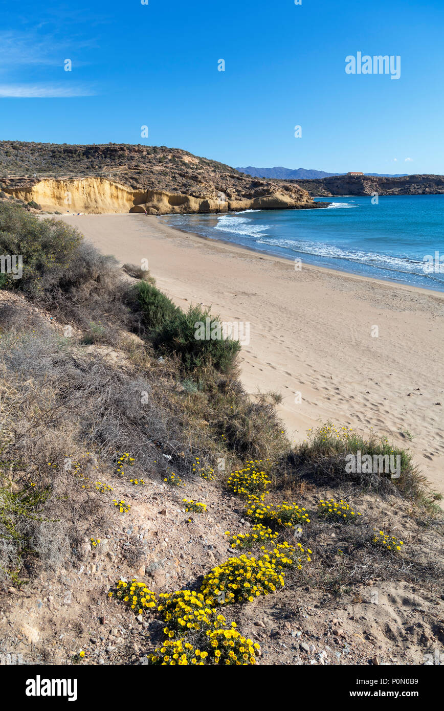 Playa Carolina beach, Cuatro Calas, Aguilas, Murcia, Spain Stock Photo
