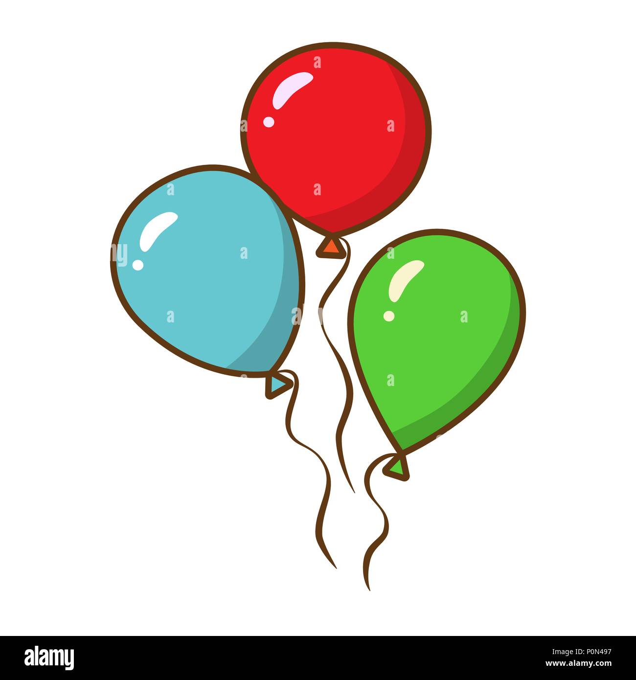 Three red balloons Stock Vector Images - Alamy