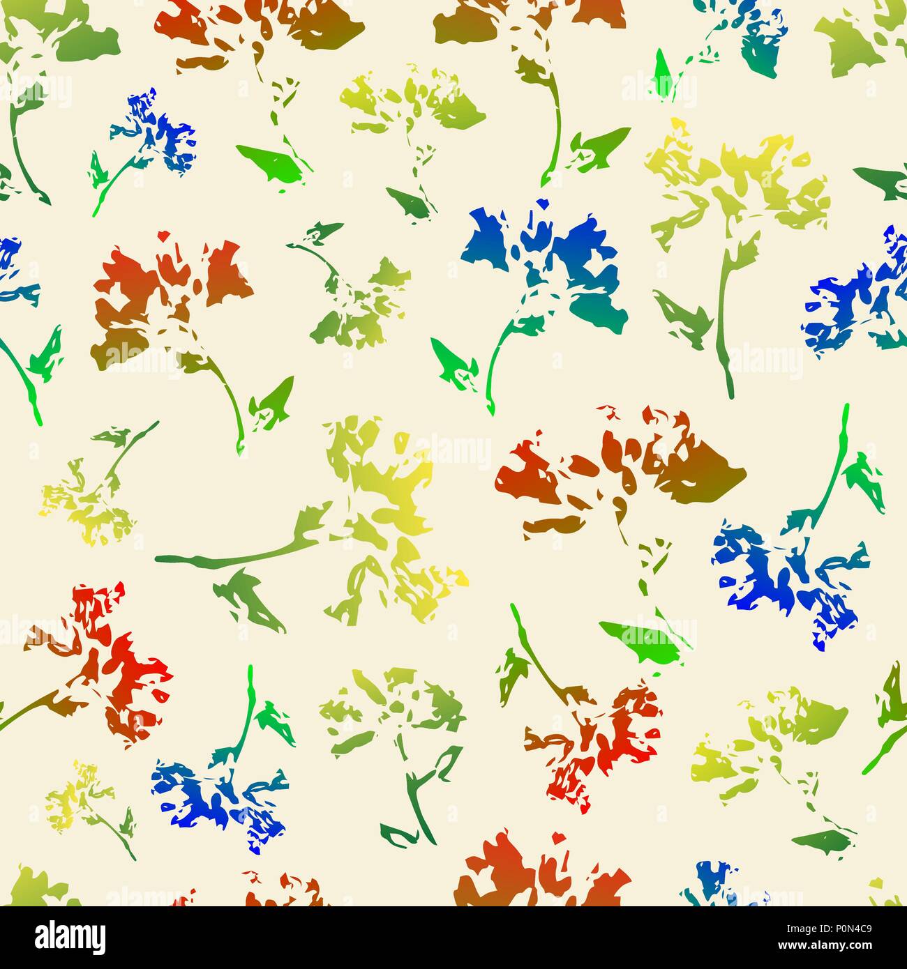 Seamless floral pattern, prints of natural colors, vector illustration ...