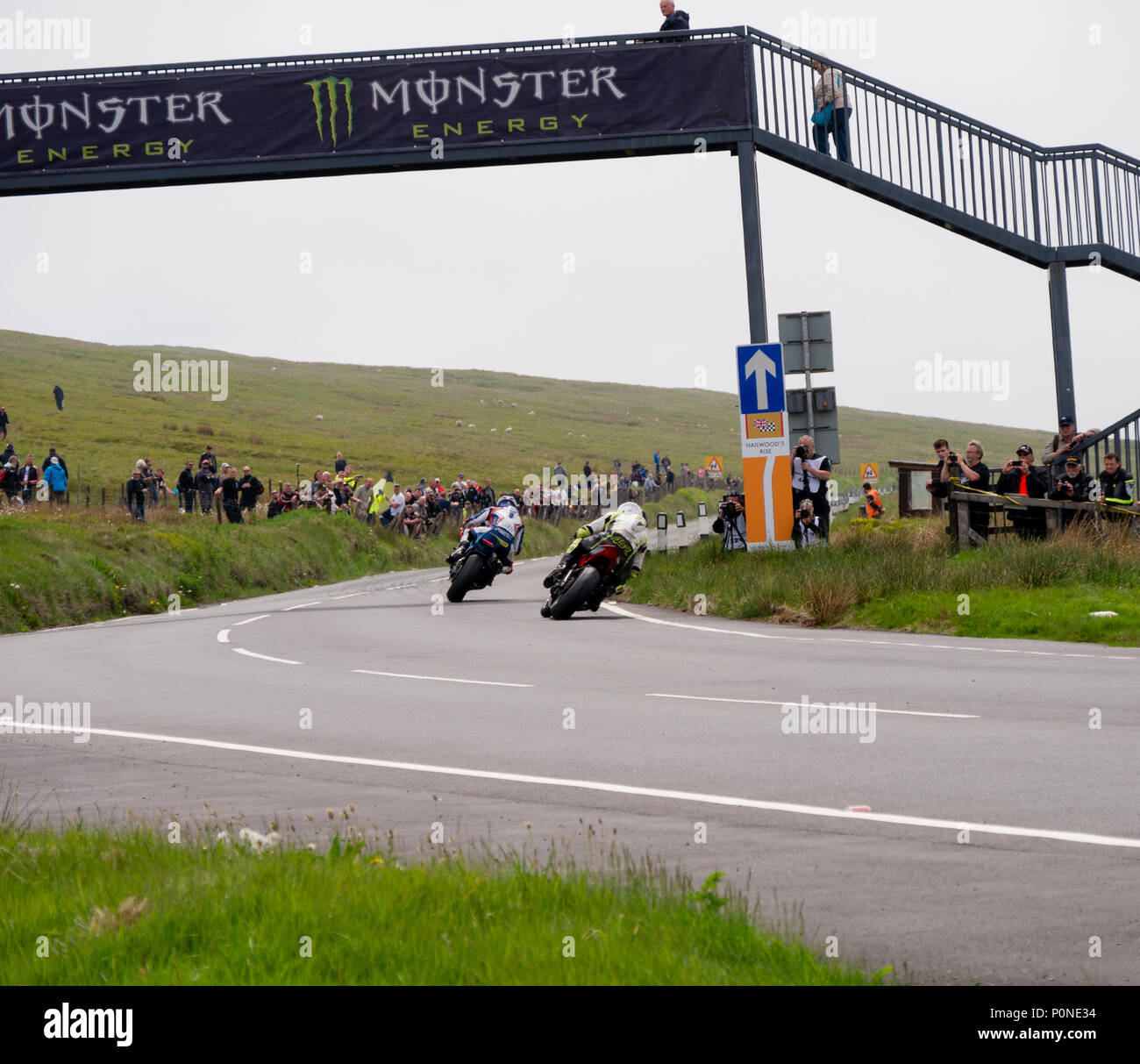 Isle of Man TT 2018. Tourist Trophy road race, mountain course Stock Isle of Man TT 2018. Tourist Trophy road race, mountain course Stock