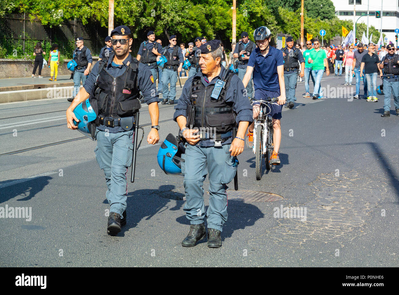 Italian police officers at gay pride, 2018, Rome, Italy Stock Photo