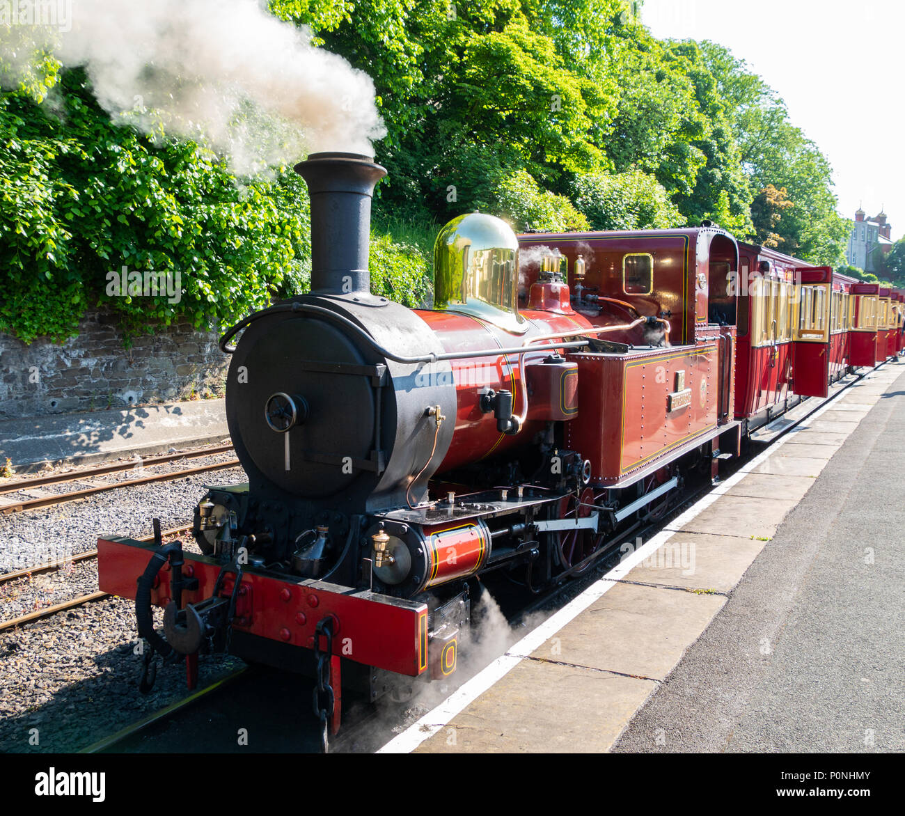Hutchinson engine on Isle of Man Steam Railway, Isle of Man UK Stock
