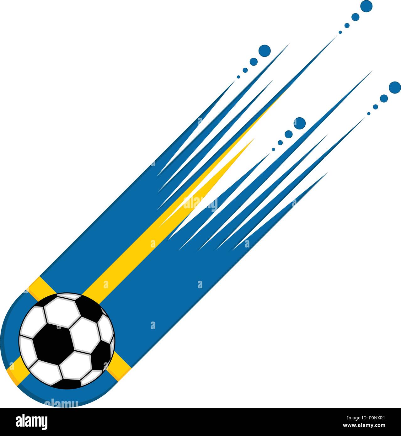 Soccer ball with the flag of Sweden Stock Vector
