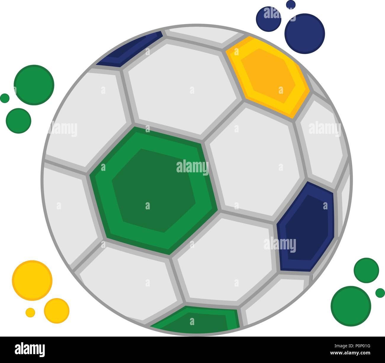 Soccer ball with the colors of Brazil Stock Vector Image & Art Alamy