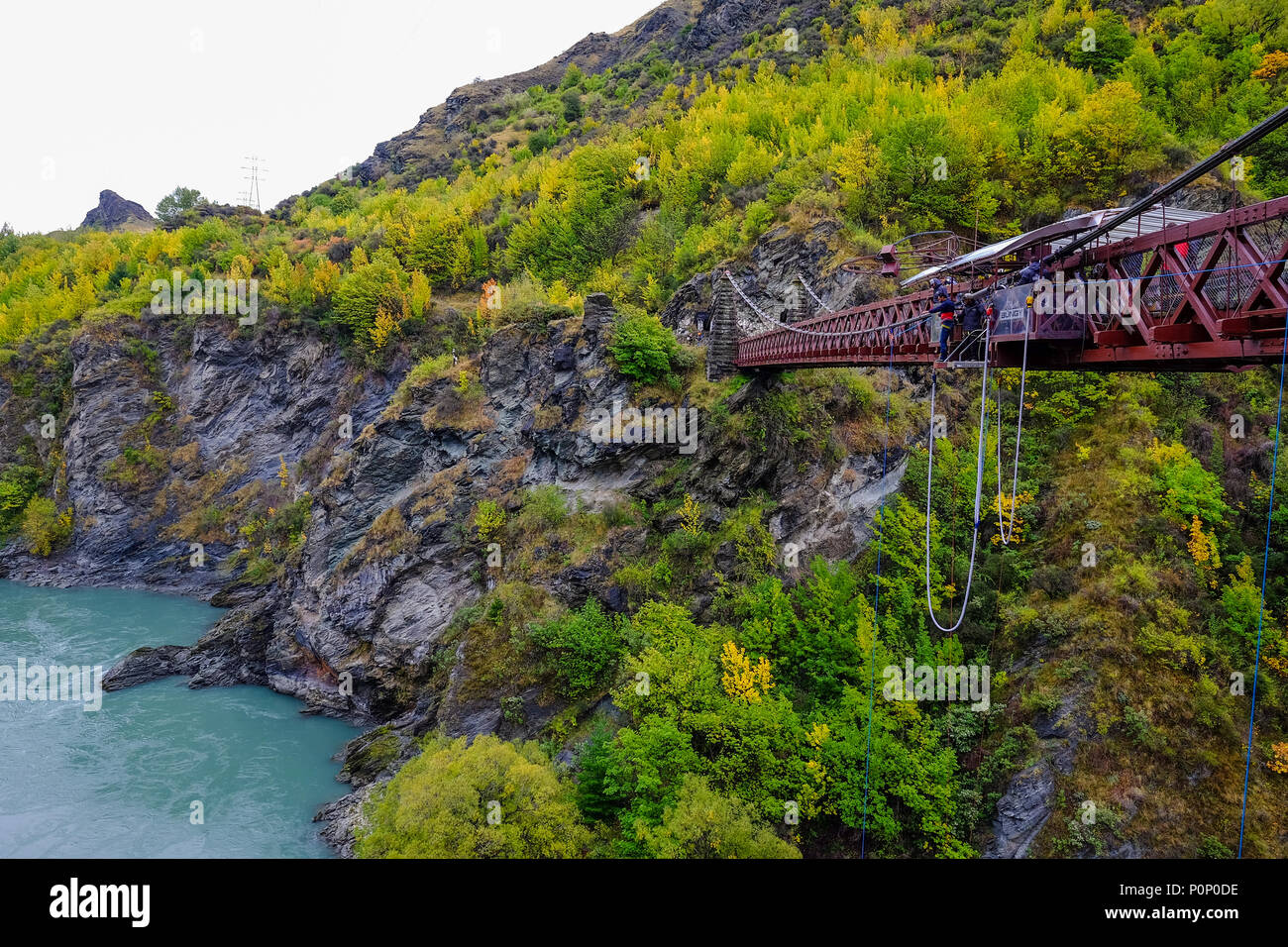 Kawarau Suspension Bridge ,It is site of bungy jumping located in Central Otago, in the