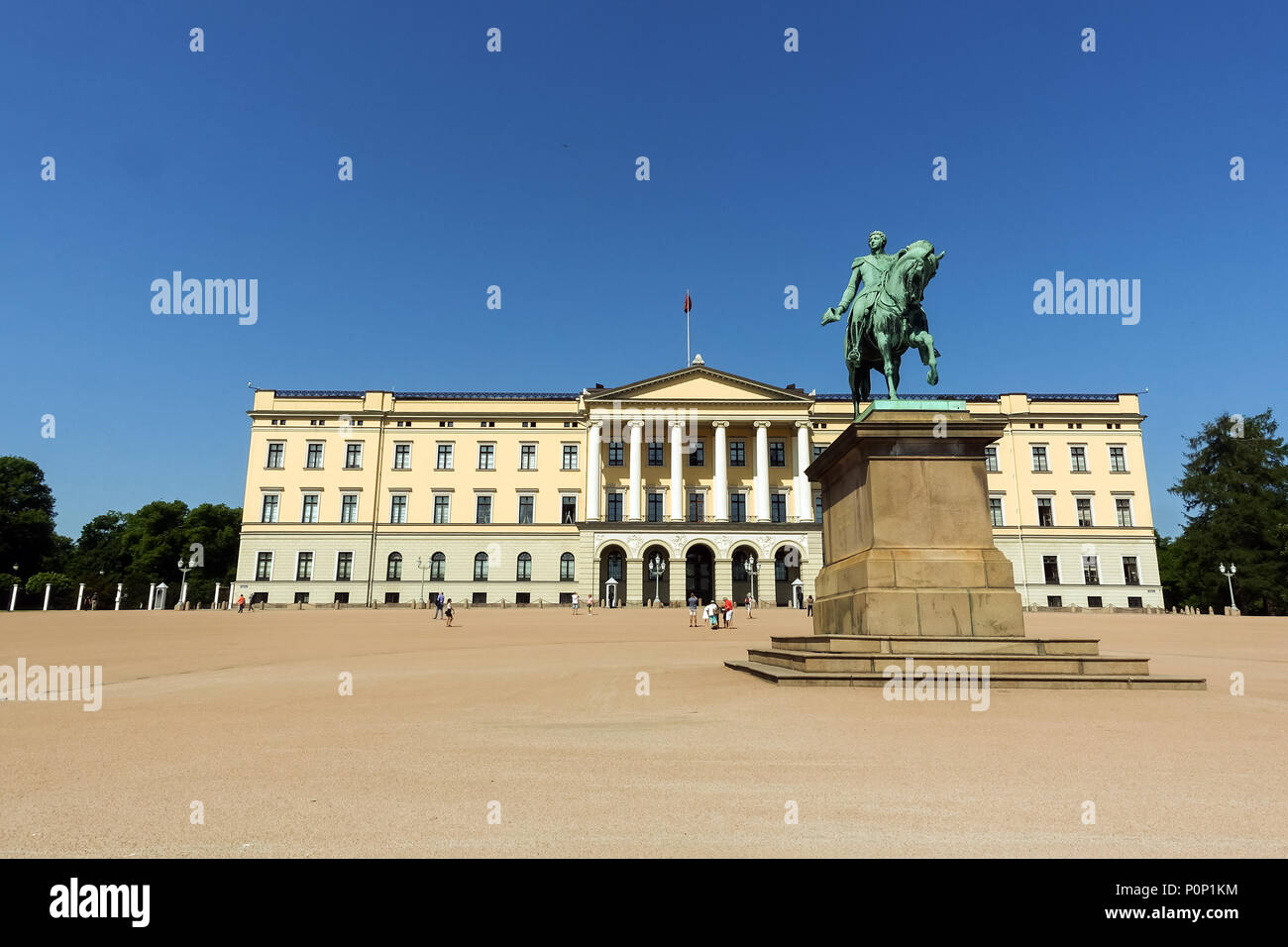 Norway, Oslo - MAY 29, 2018: Photo of Royal Palace Slottet in Oslo, Norway. Summer time. Daylight shot. Stock Photo