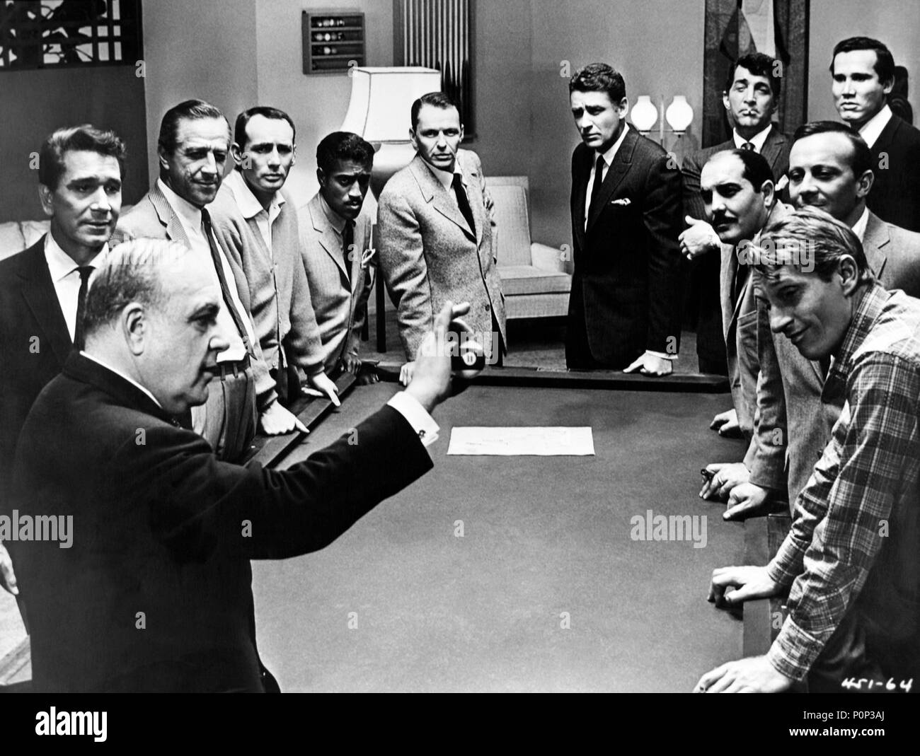 Original Film Title: OCEAN'S ELEVEN.  English Title: OCEAN'S ELEVEN.  Film Director: LEWIS MILESTONE.  Year: 1960.  Stars: RICHARD CONTE; DEAN MARTIN; HENRY SILVA; AKIM TAMIROFF; FRANK SINATRA; NORMAN FELL; BUDDY LESTER; SAMMY DAVIS JR. Credit: WARNER BROTHERS / Album Stock Photo