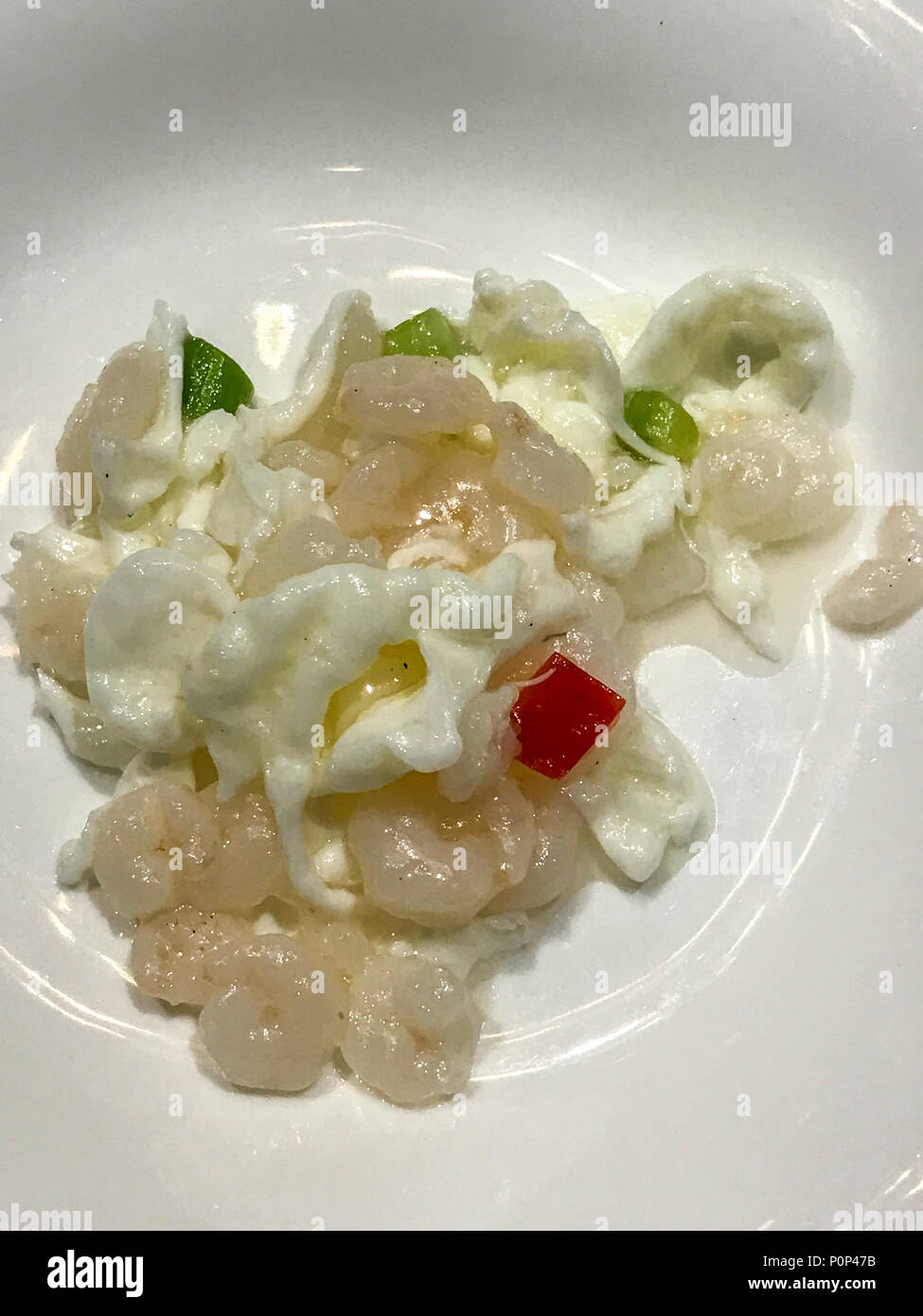 Yangzhou, Jiangsu, China.  Shrimp with Egg White. Stock Photo