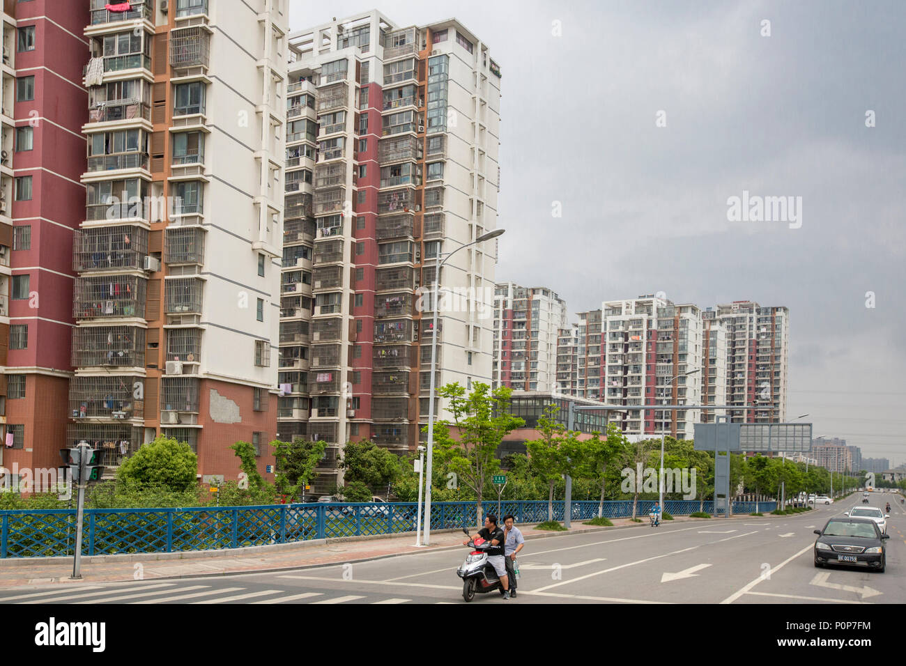 Suzhou, Jiangsu, China.  Modern Apartment Buildings. Stock Photo
