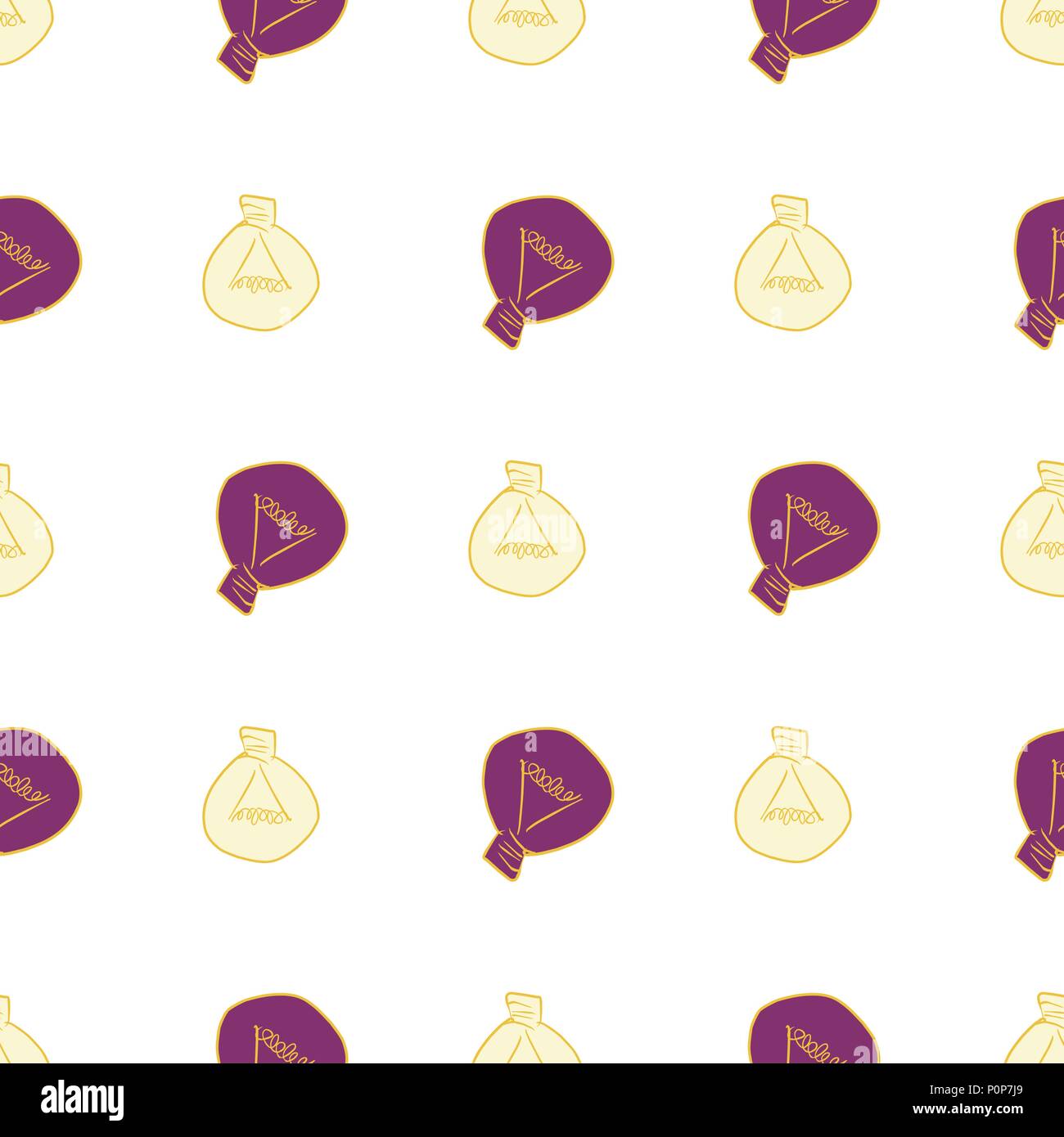Seamless abstract light bulb illustrations background. Cartoon style vector graphic. Stock Vector