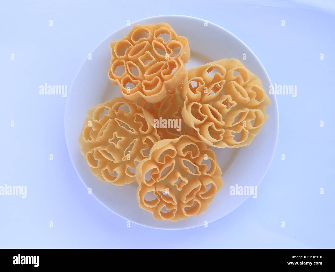 Local and traditional Malay cuisine of Kuih Goyang. Stock Photo