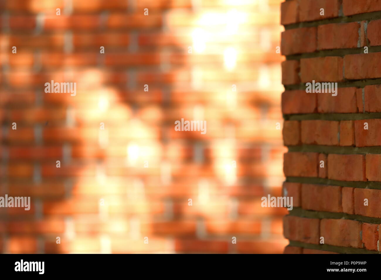 Wall made of red bricks. Stock Photo