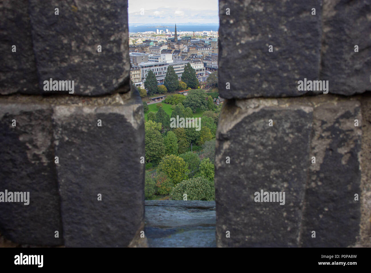 View of Edinburgh from Edinburgh Castle-Scotland Stock Photo