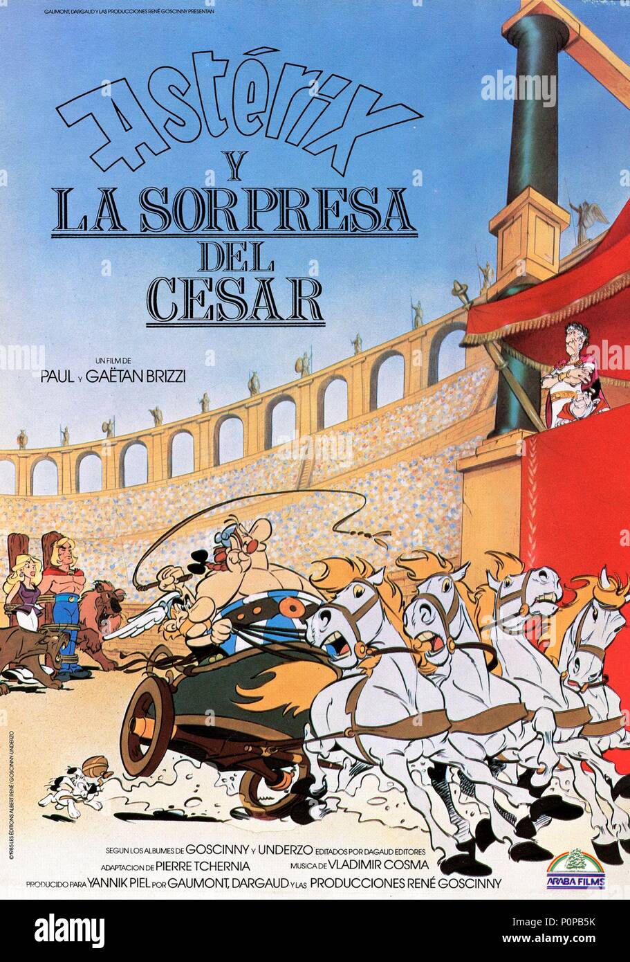 Original Film Title: ASTERIX ET LA SURPRISE DU CESAR. English Title:  ASTERIX VERSUS CAESAR. Film Director: GAETAN BRIZZI; PAUL BRIZZI. Year:  1985. Credit: DARGAUD FILMS / Album Stock Photo - Alamy