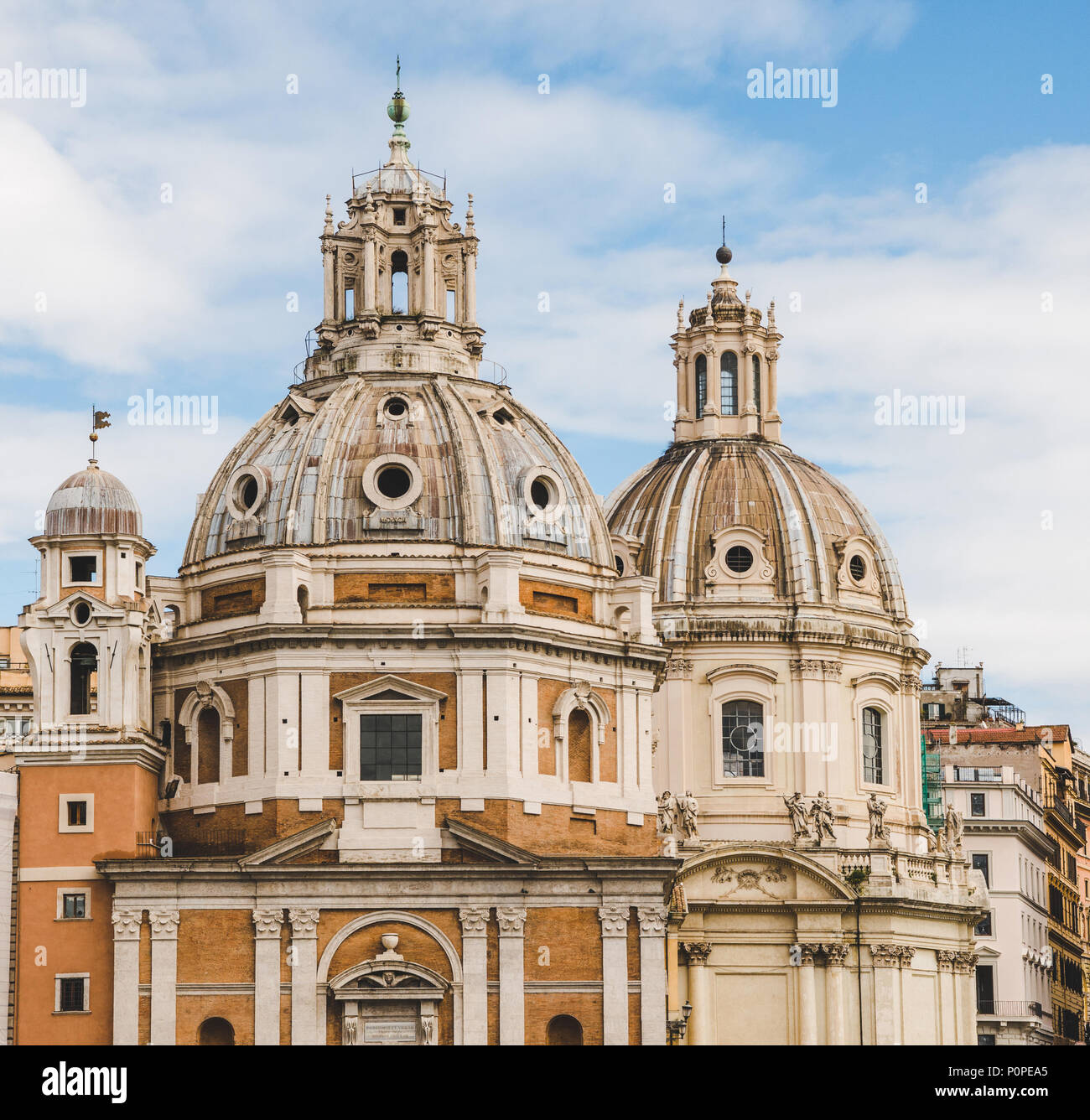 Chiesa Parrocchiale Di Santa Maria Di Loreto domes of Santa Maria di Loreto church at Rome, Italy Stock Photo - Alamy
