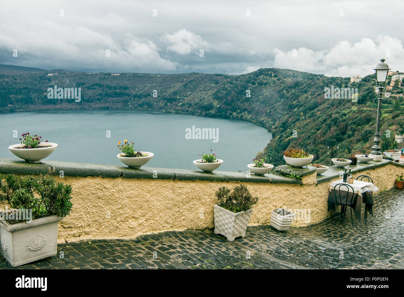 beautiful lake albano in Castel Gandolfo, Rome suburb, Italy Stock ...