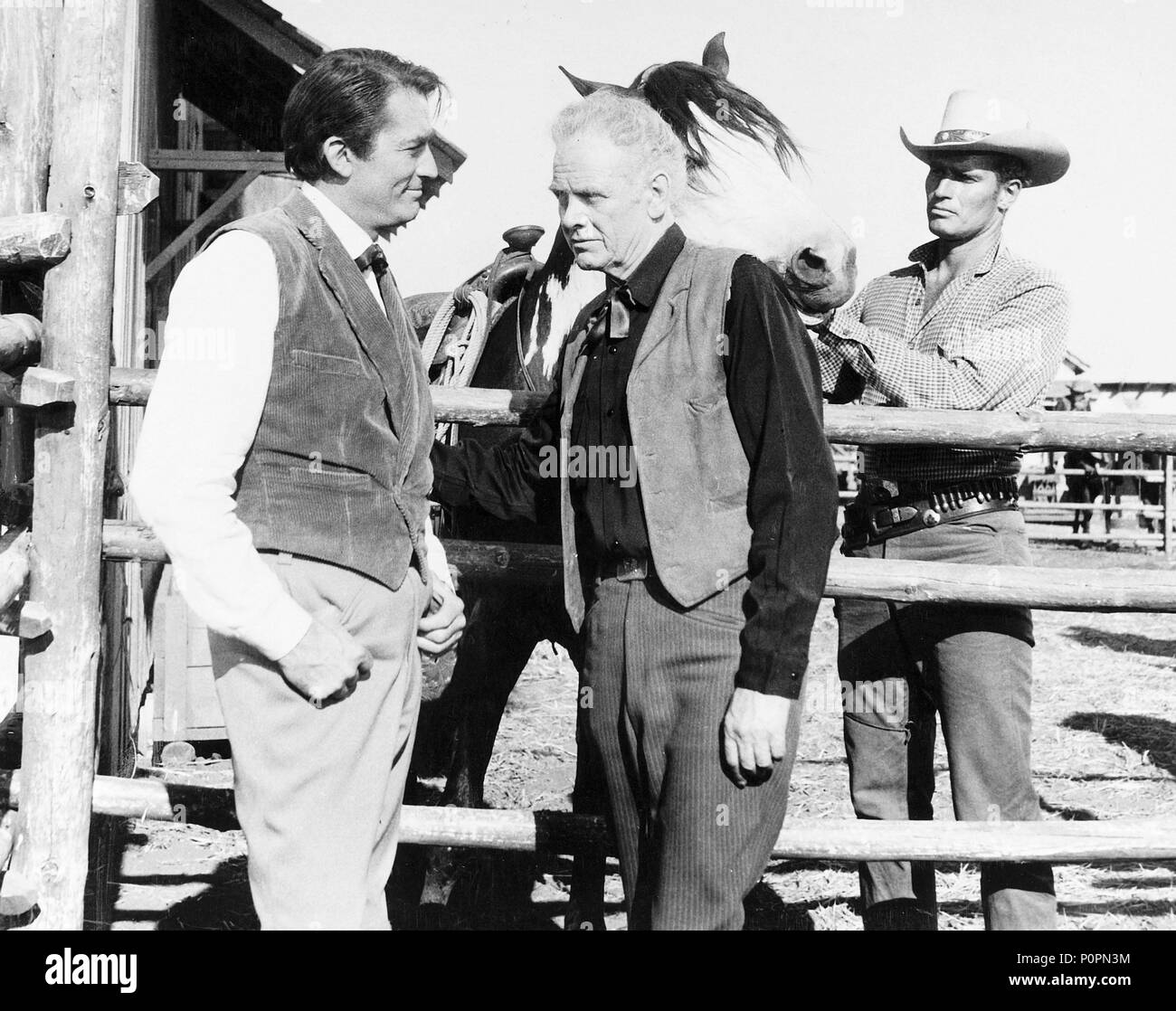 Original Film Title: THE BIG COUNTRY.  English Title: THE BIG COUNTRY.  Film Director: WILLIAM WYLER.  Year: 1958.  Stars: CHARLTON HESTON; GREGORY PECK; CHARLES BICKFORD. Credit: UNITED ARTISTS / Album Stock Photo