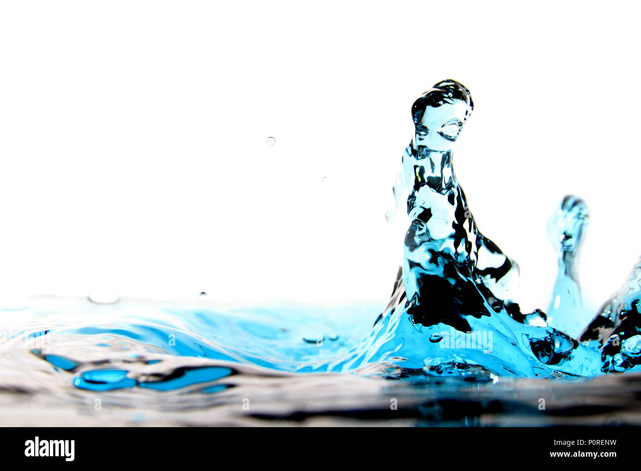 Water splash / Water is a transparent, tasteless, odorless, and nearly colorless chemical substance that is the main constituent of Earth Stock Photo