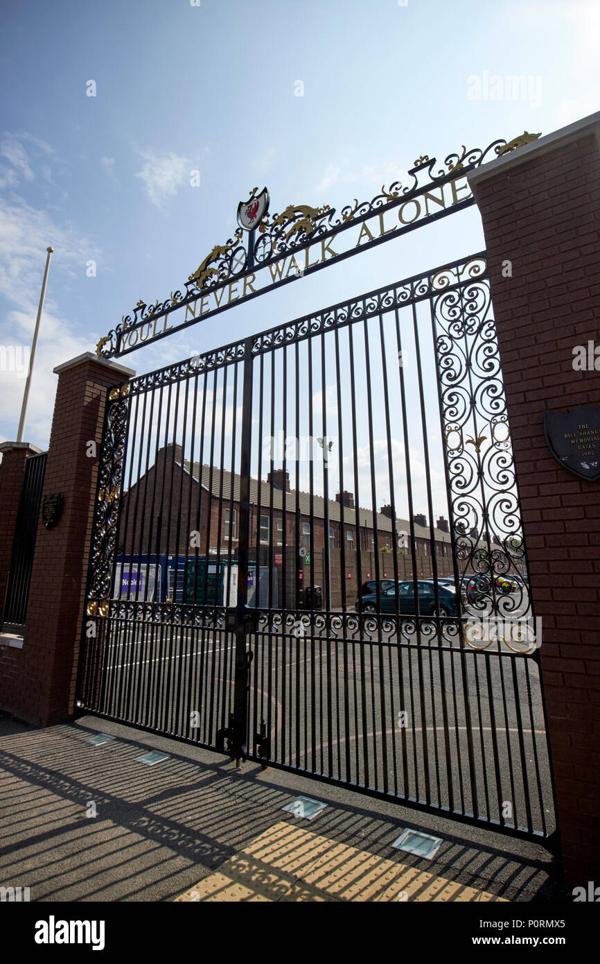 Shankly Gates Anfield Stadium Liverpool England UK Stock Photo