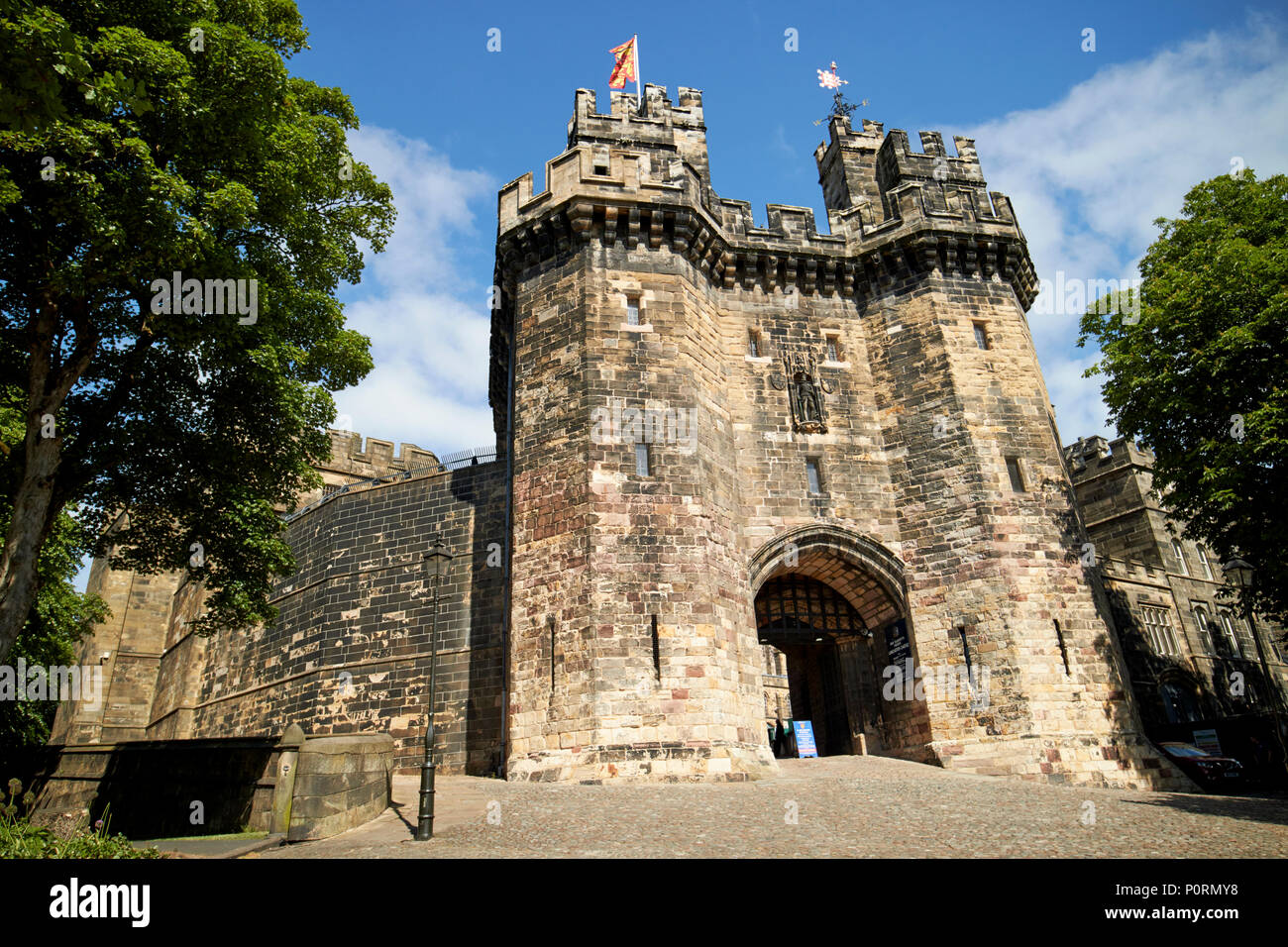 gatehouse entrance to Lancaster castle formerly HMP Lancaster Lancashire England UK Stock Photo