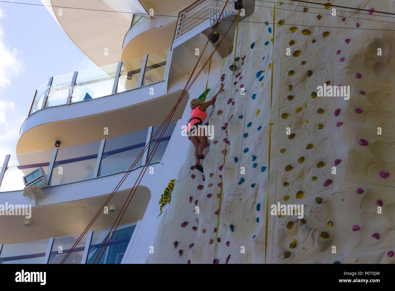 Rock Climbing Wall Cruise Ship High Resolution Stock Photography