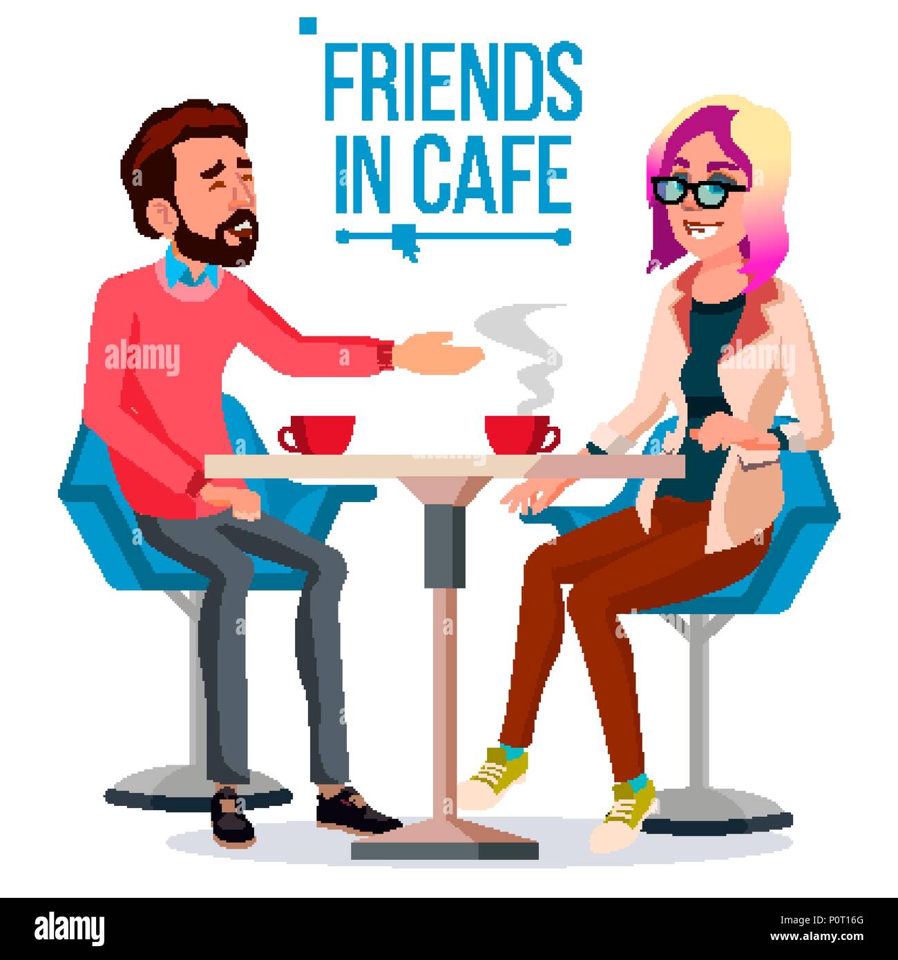 Couple In Restaurant Vector. Friends Or Boyfriend, Girlfriend. Man And Woman. Sitting Together And Drinking Coffee. Isolated Cartoon Illustration Stock Vector Image & Art - Alamy Couple In Restaurant Vector. Friends Or Boyfriend, Girlfriend. Man And Woman. Sitting Together And Drinking Coffee. Isolated Cartoon Illustration Stock Vector Image & Art - Alamy