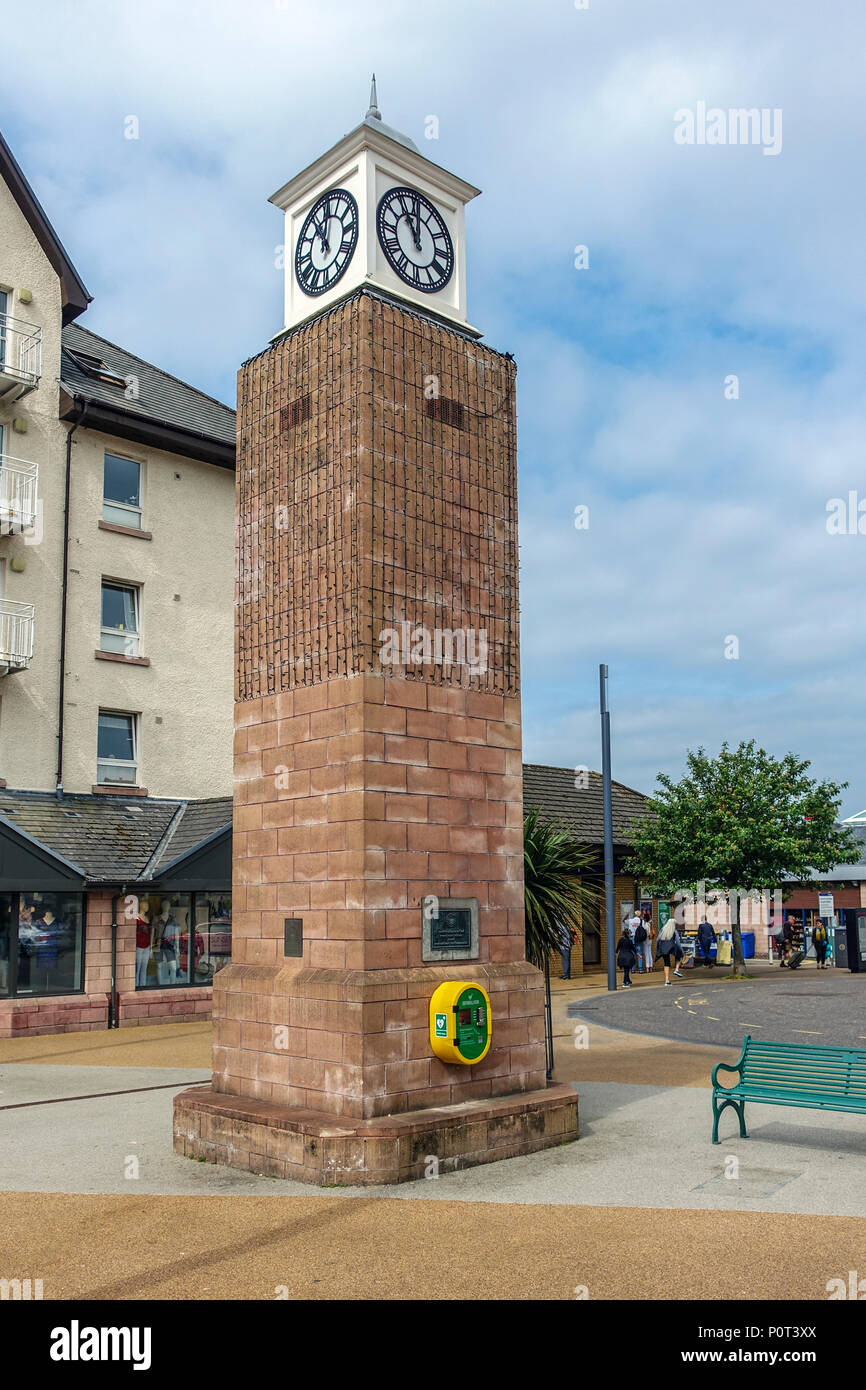 The clock tower at the harbour in Oban Argyll and Bute Scotland UK Stock Photo