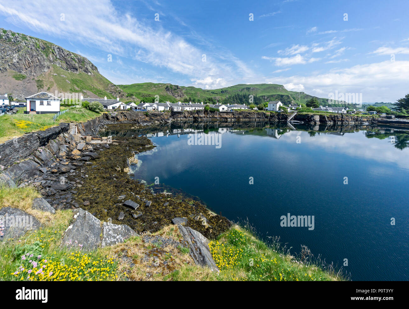 Disused old slate mine at village of Easdale on the island of Seil south of  Oban Argyll & Bute Scotland UK Stock Photo