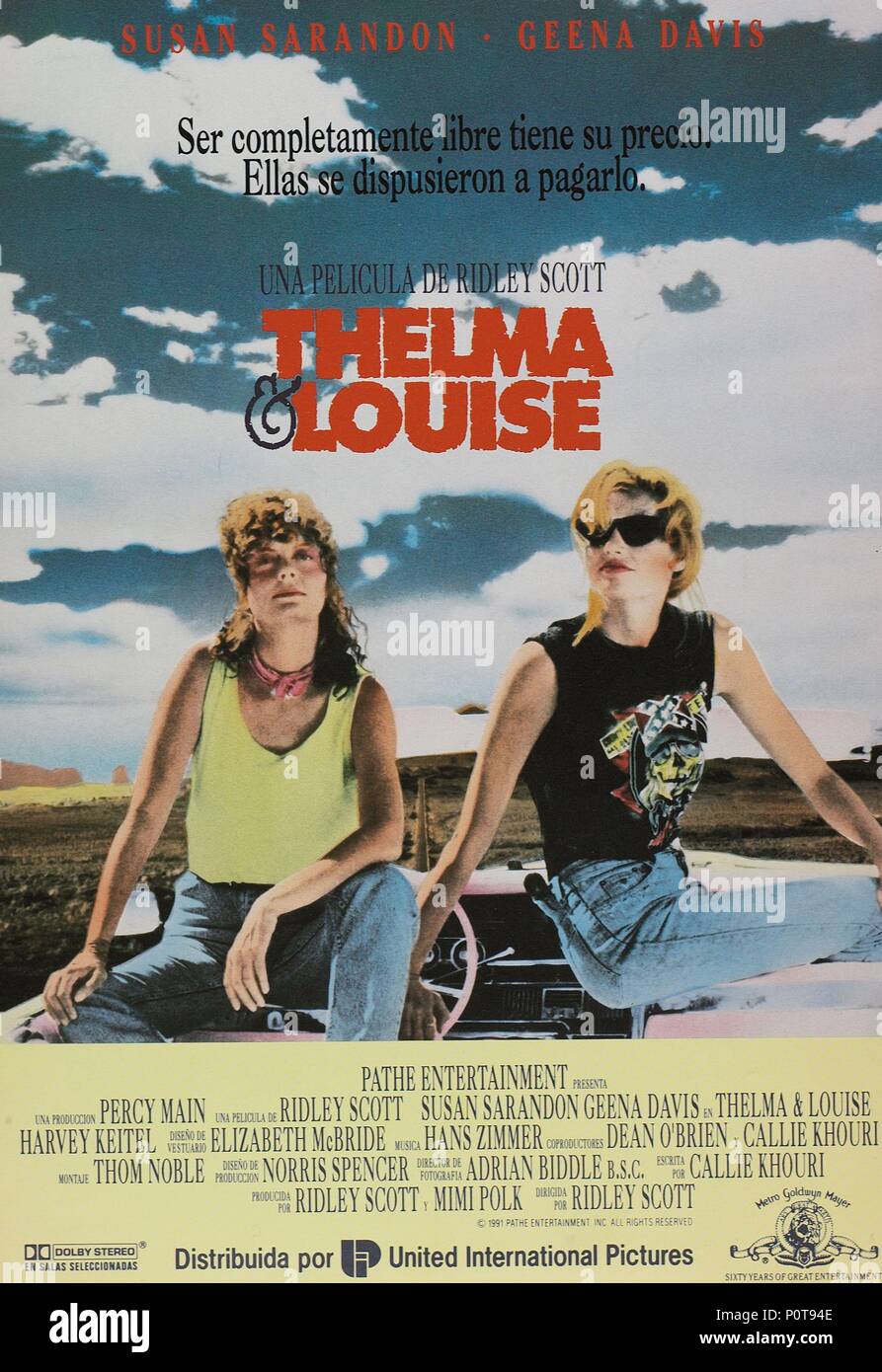 Original Film Title: THELMA & LOUISE. English Title: THELMA & LOUISE. Film  Director: RIDLEY SCOTT. Year: 1991. Credit: M.G.M/PATHE / Album Stock Photo  - Alamy