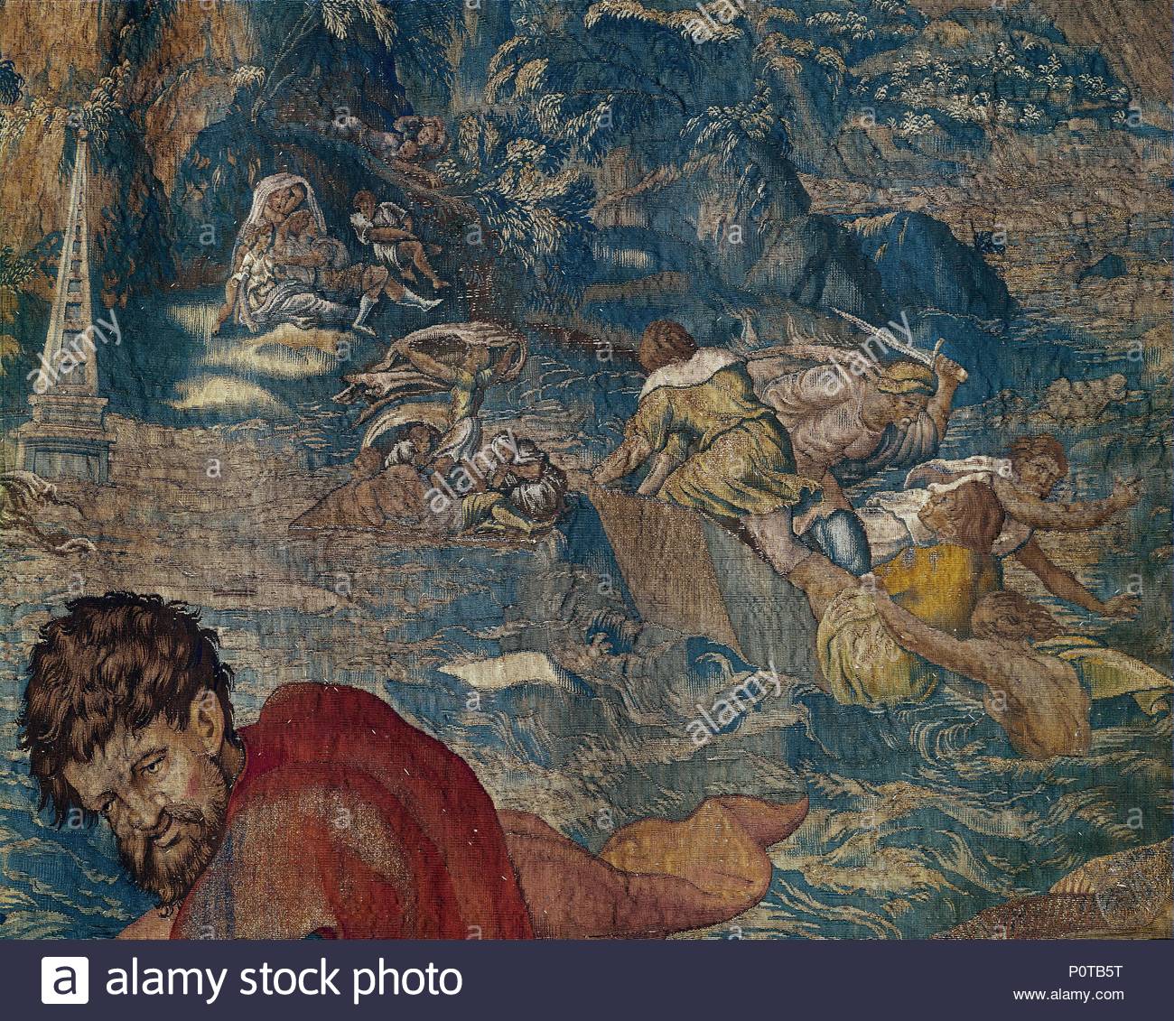 The Noah-Tapestry. People seeking shelter and drowning. Author: Michiel Coxie (1499-1592). Location: Wawel Castle, Cracow, Poland.