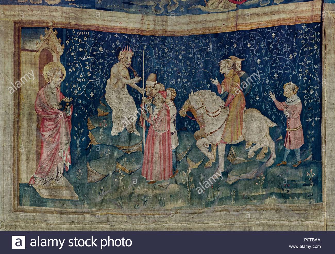 Apocalypse d'Angers,1373-1387, a series of tapestries woven for Louis I.,Duke of Anjou. #46 The number of the Beast. Author: BATAILLE, NICOLAS.