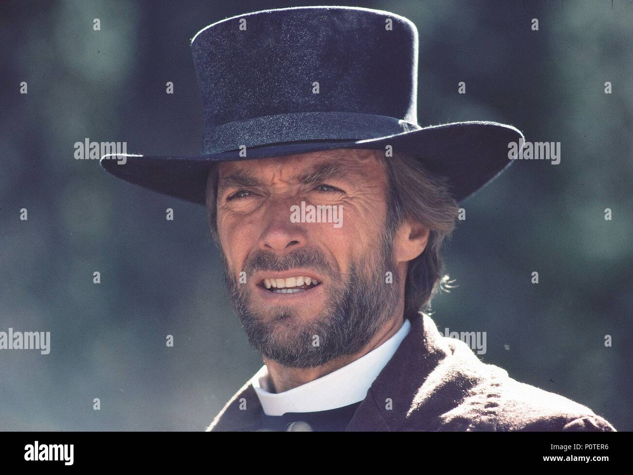 Original Film Title: PALE RIDER.  English Title: PALE RIDER.  Film Director: CLINT EASTWOOD.  Year: 1985.  Stars: CLINT EASTWOOD. Credit: WARNER BROTHERS / Album Stock Photo