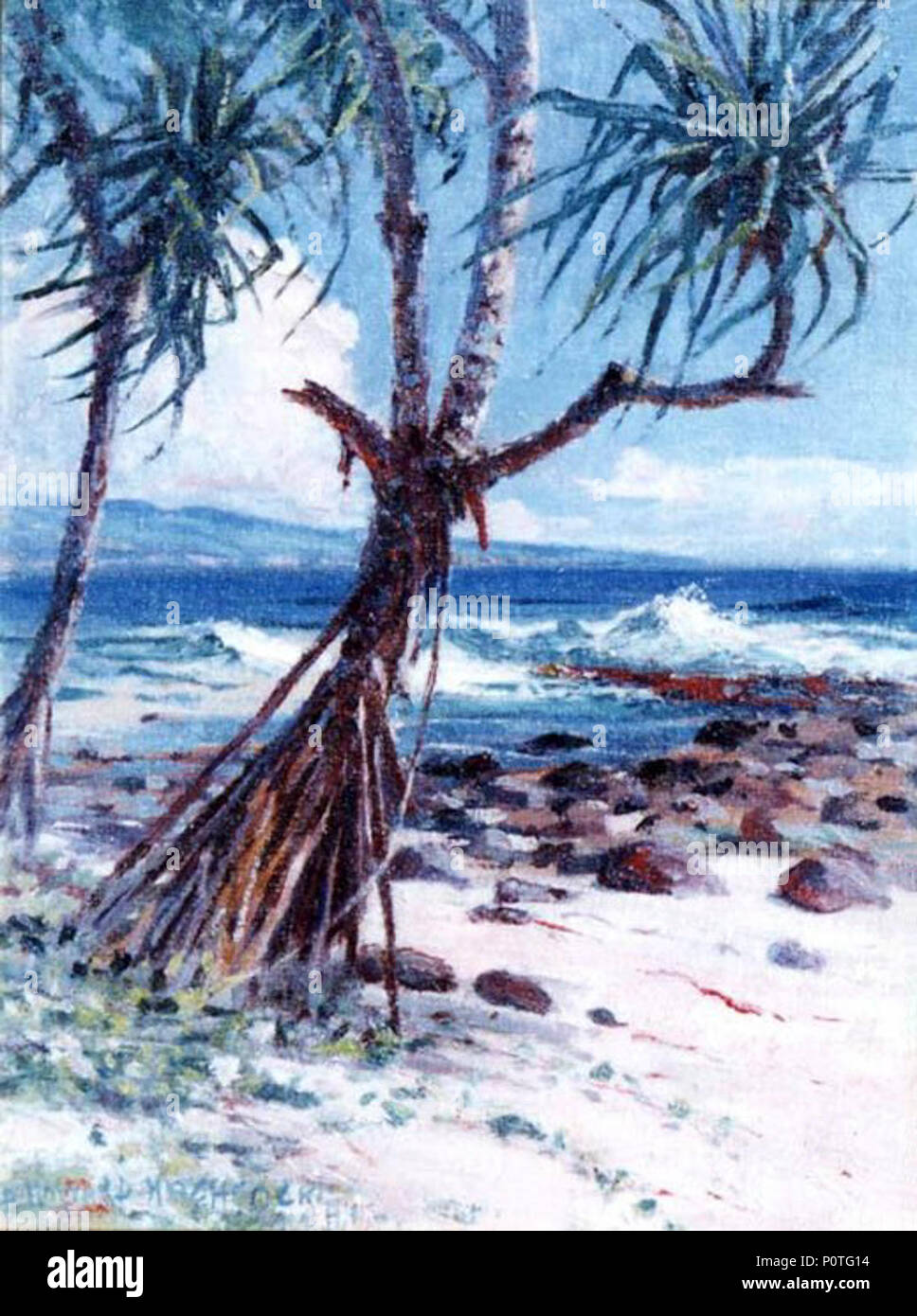 'Lauhala' by D. Howard Hitchcock, oil on board, 16 x 12 inches. Stock Photo