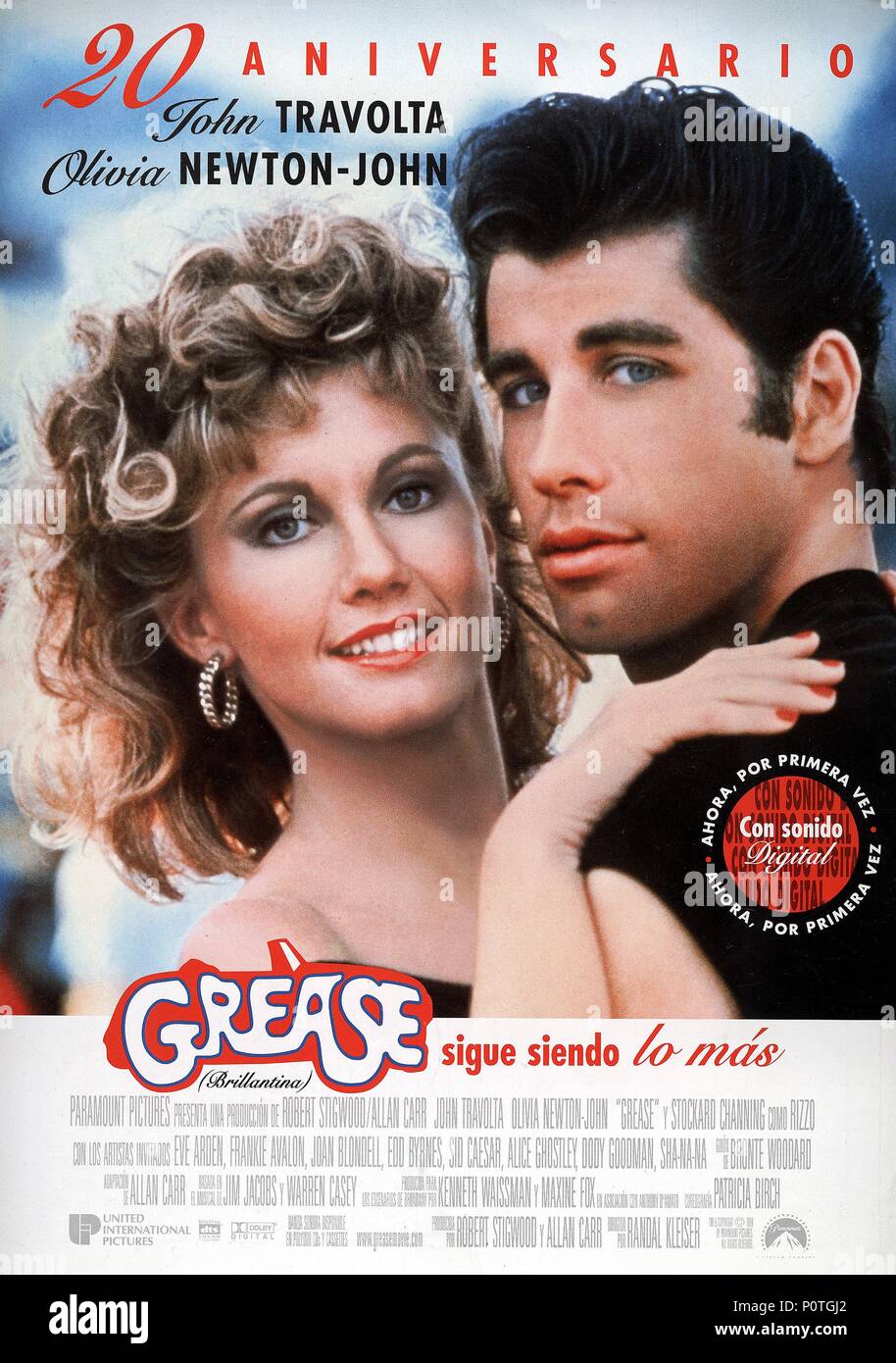 Original Film Title: GREASE.  English Title: GREASE.  Film Director: RANDAL KLEISER.  Year: 1978. Credit: PARAMOUNT PICTURES / Album Stock Photo