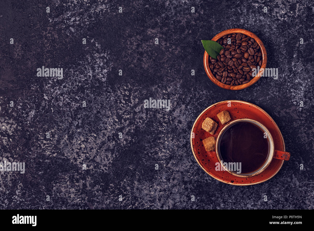 Picture of Coffee beans ground on stone hi-res stock photography and images - Alamy