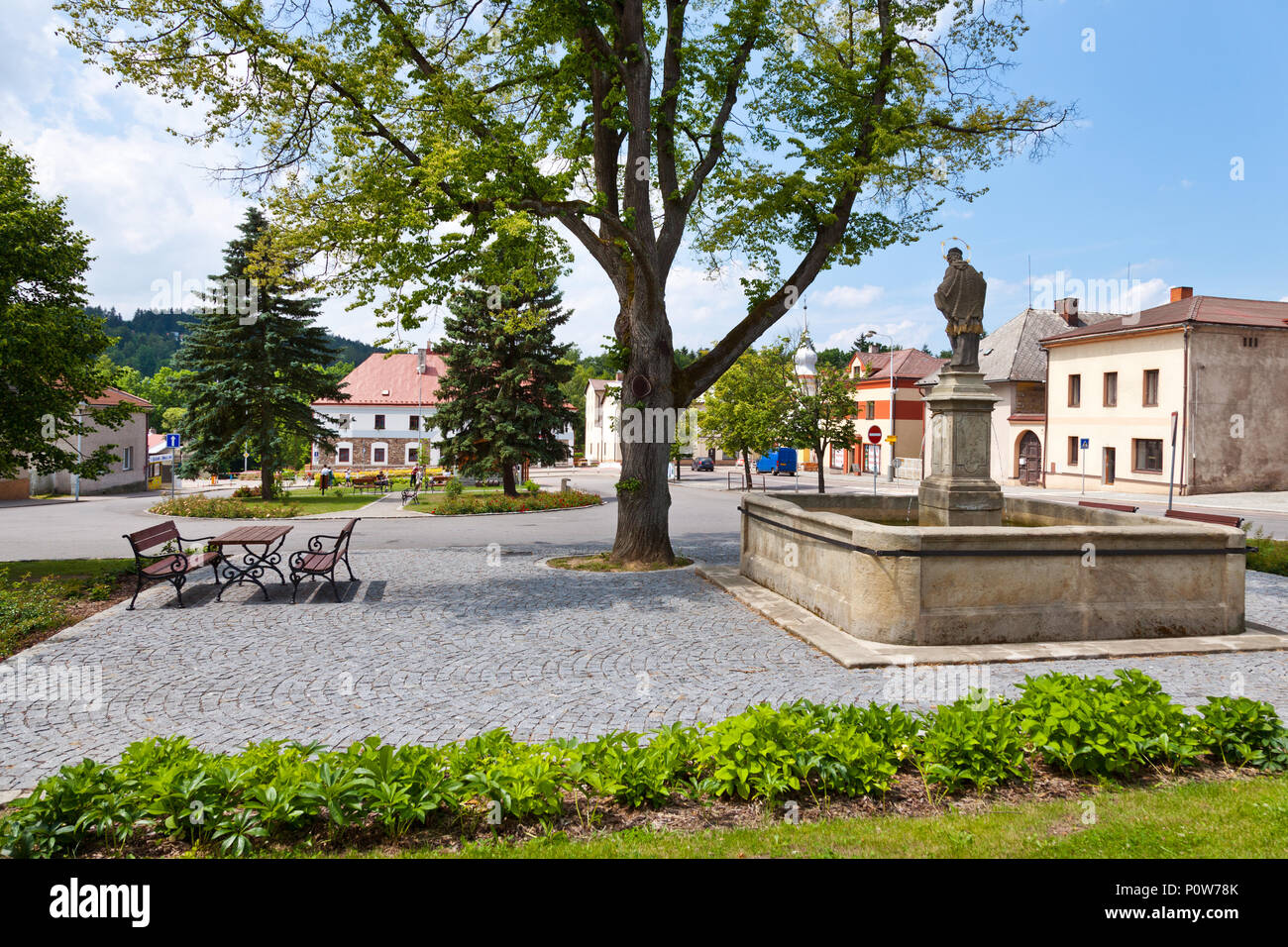 Raisovo náměstí, Trhová Kamenice, Pardubický kraj, Česká republika / Rais square, Trhova Kamenice, Pardubice region, Czech republic Stock Photo