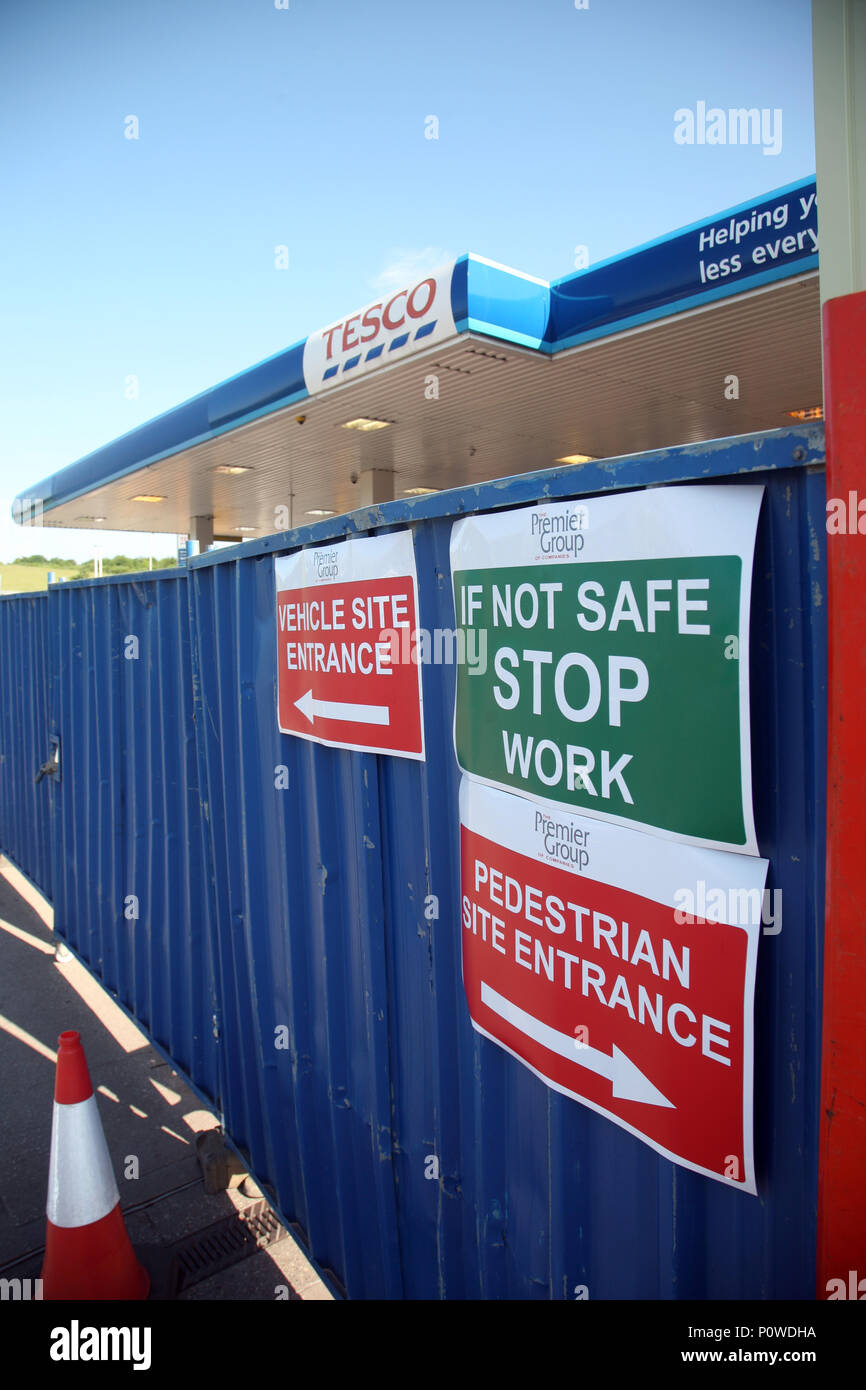Tesco service area site being fully refurbished at the at Undergate Rd