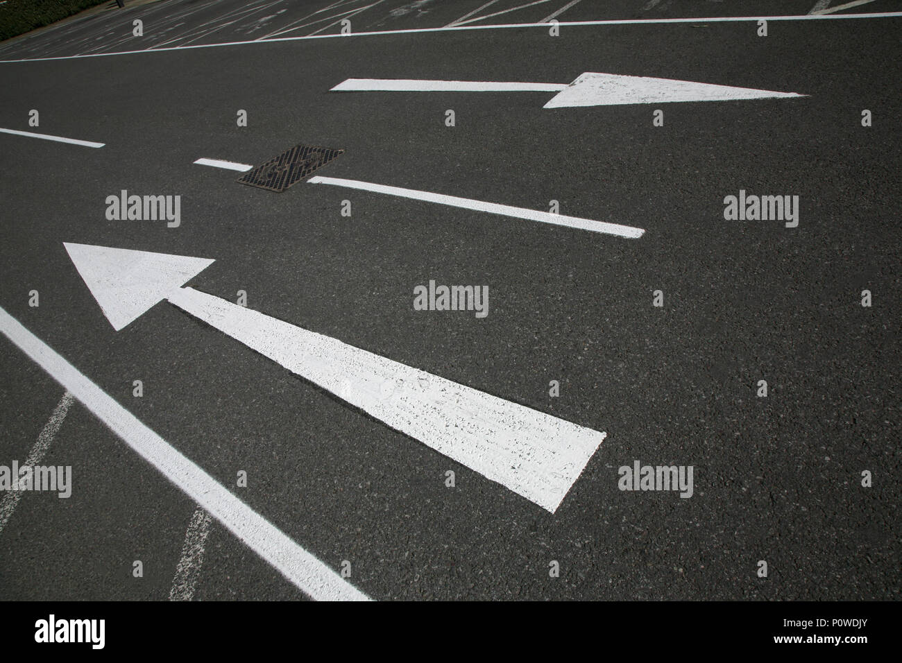 different direction Road markings at the Tesco site at Undergate Rd