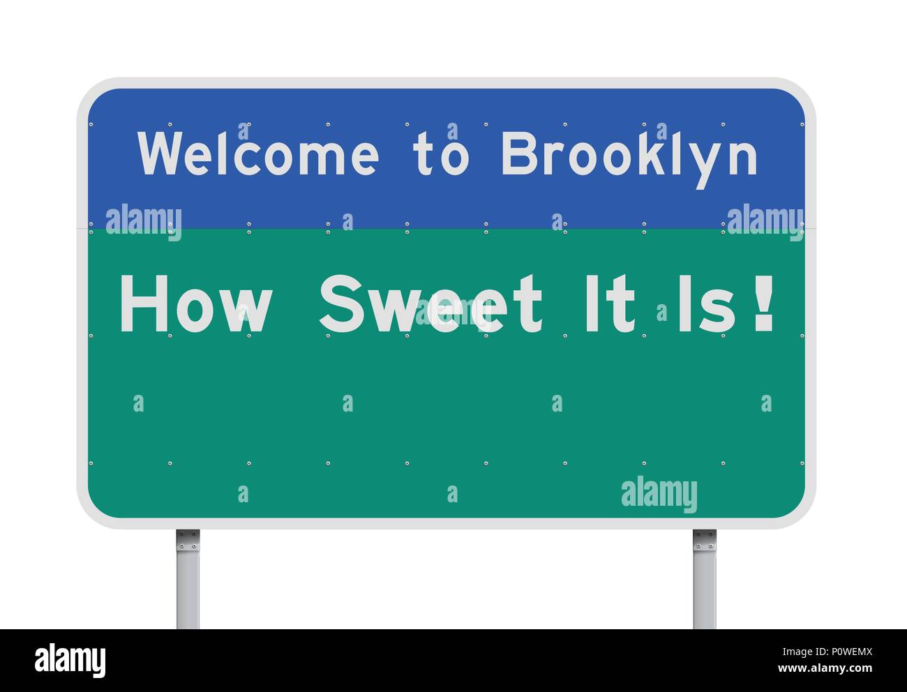 Vector illustration of to Brooklyn entrance blue and green road
